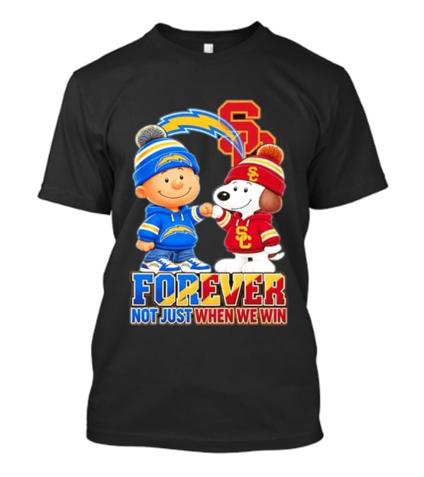 Charlie Brown Snoopy Los Angeles Chargers USC Trojans Forever Not Just When We Win T-Shirt