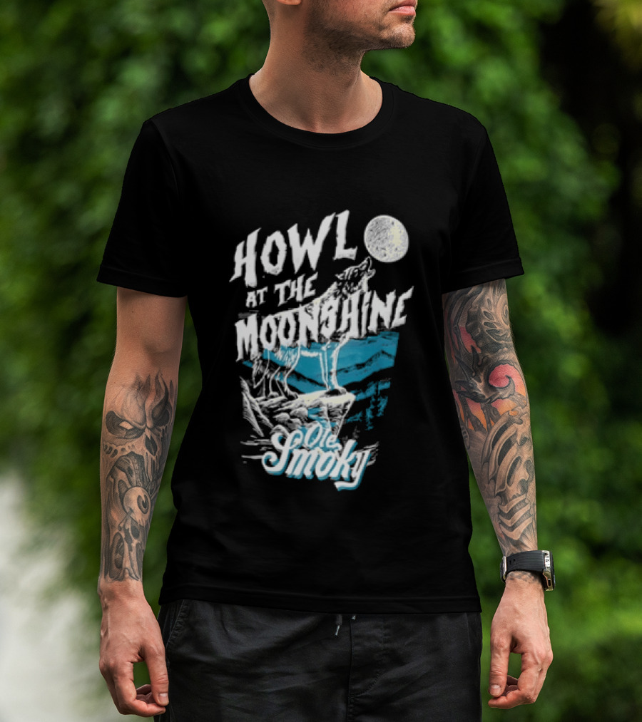 Ole Smoky Howl At The Moonshine Wolf Howling Full Moon T-Shirt