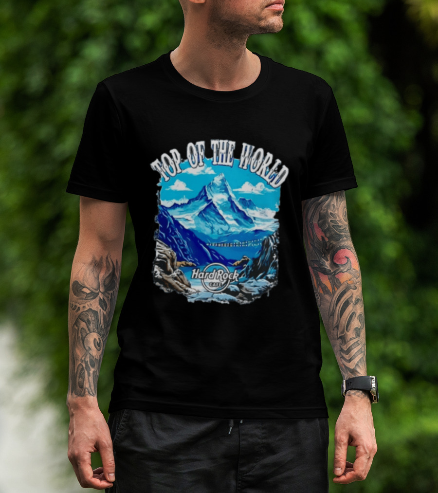 Top Of The World Hard Rock Cafe Snowy Mountain Peak Blue Sky T-Shirt