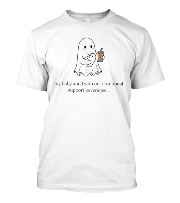 Amy McGlade The Breastmilk Queen My Baby And I With Our Emotional Support Beverages T-Shirt