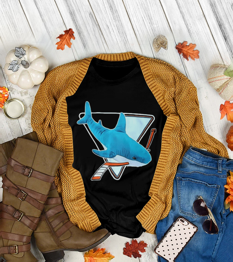 San Jose Sharks Hockey Stick Triangle Plush Toy T-Shirt