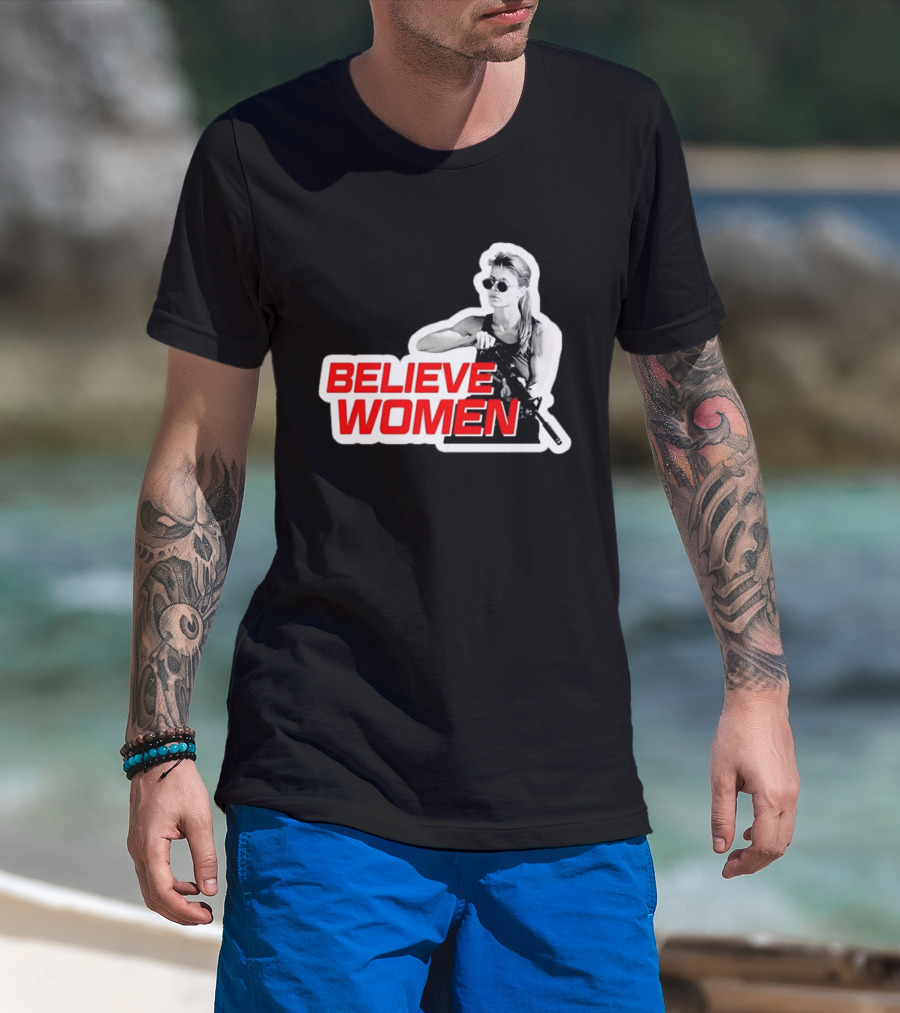Believe Women Sarah Connor Terminator Halftone T-Shirt