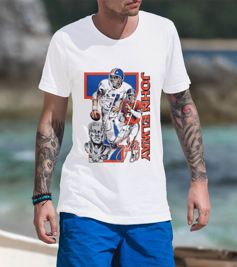 John Elway Denver Broncos Number 7 Quarterback T-Shirt