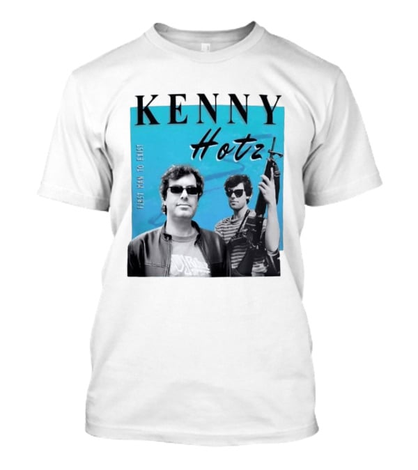 Kenny Hotz First Man To Exist Black And White Sunglasses Gun Image T-Shirt
