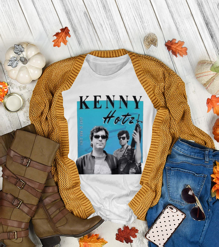 Kenny Hotz First Man To Exist Black And White Sunglasses Gun Image T-Shirt