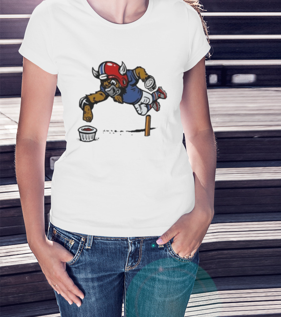 Buffalo Bills Mascot Football Helmet Diving Tortilla Chip Gameday Dip T-Shirt