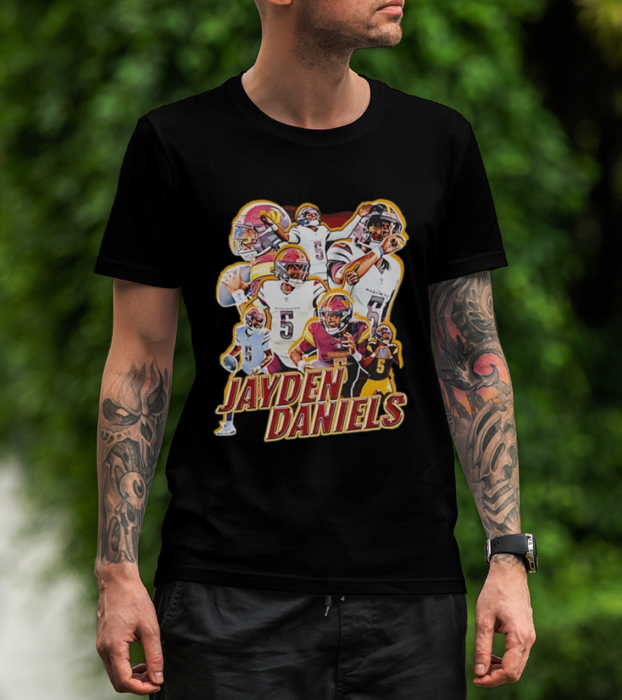Jayden Daniels Washington Commanders Quarterback Number 5 T-Shirt