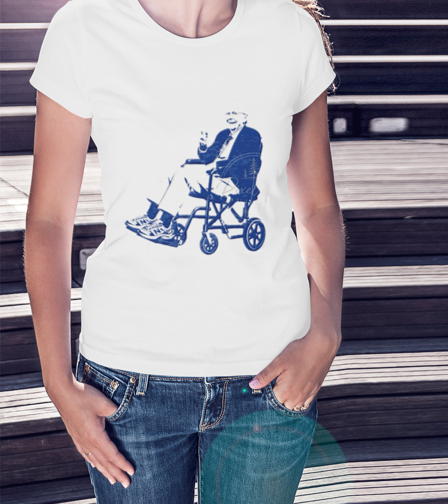 Kentucky Political Humor Go For Two Finger Man In Wheelchair Sneakers T-Shirt