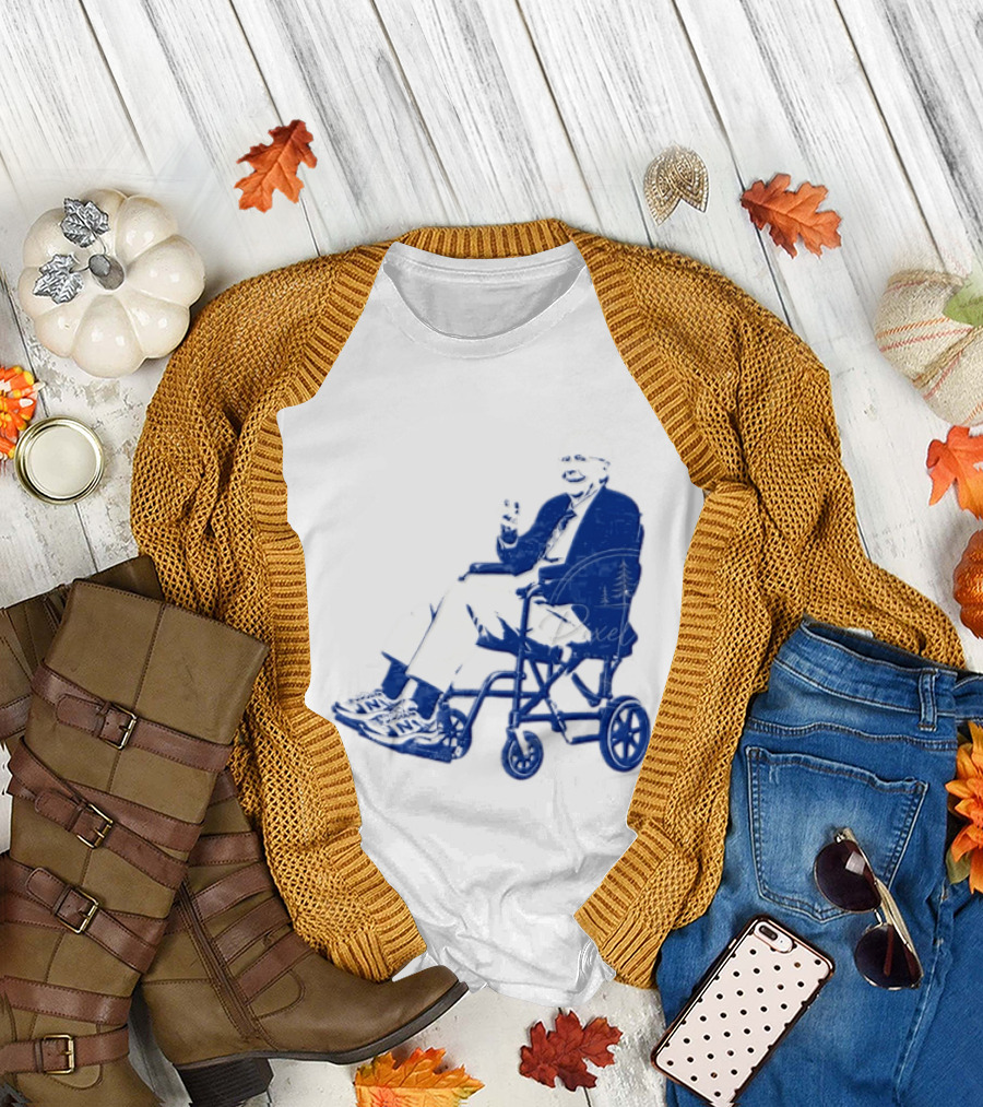 Kentucky Political Humor Go For Two Finger Man In Wheelchair Sneakers T-Shirt