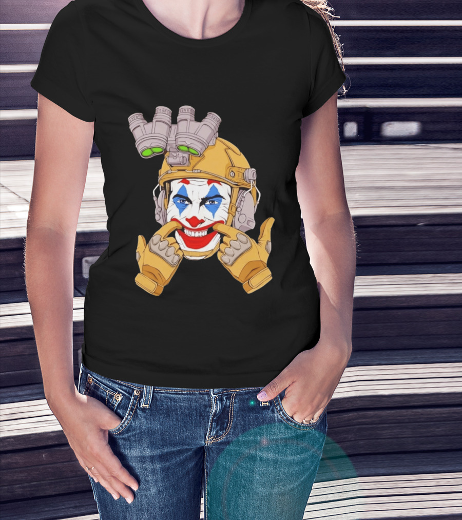 Joker Tactical Soldier Helmet Night Vision Clown Face T-Shirt