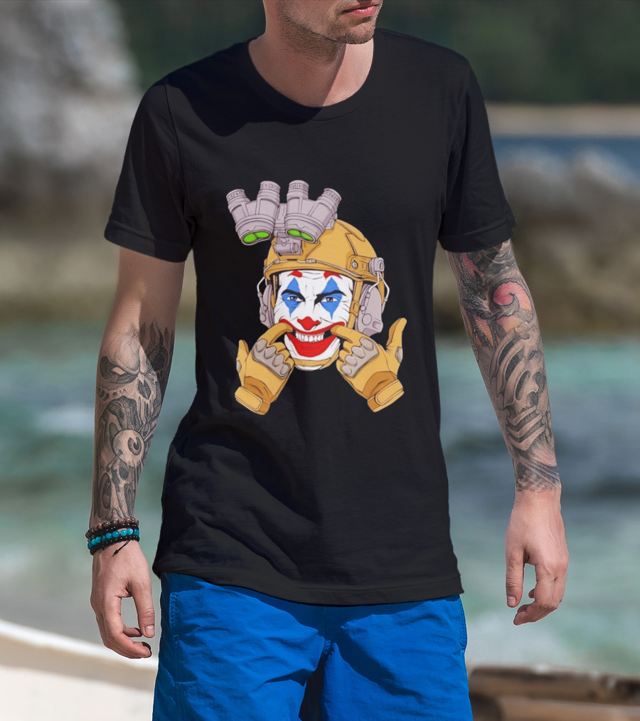 Joker Tactical Soldier Helmet Night Vision Clown Face T-Shirt
