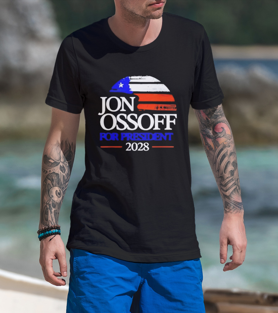 Jon Ossoff For President 2028 American Flag T-Shirt