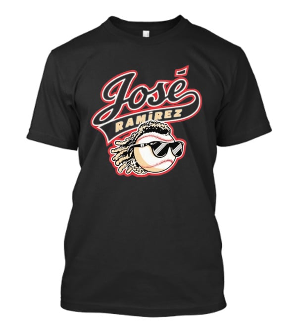 José Ramírez Cleveland Guardians Baseball Player Cool Baseball Icon With Sunglasses T-Shirt