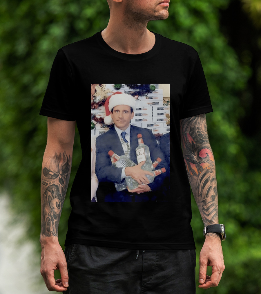 Michael Scott Holiday Party Vodka Santa Hat Scene T-Shirt