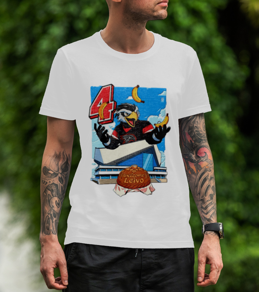 Leivo Welcome 4 Hawk In Hockey Jersey With Bananas In Front Of Arena T-Shirt