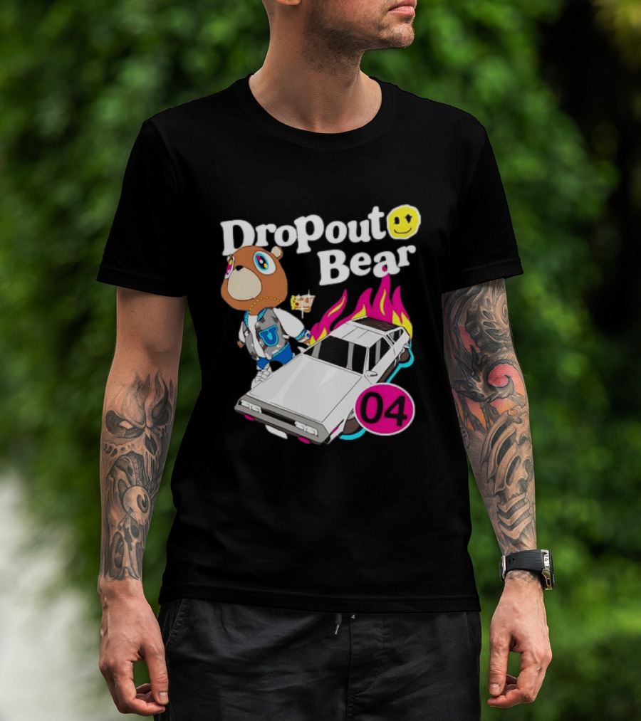 Kanye West Dropout Bear DeLorean 04 Flame Sneakers T-Shirt
