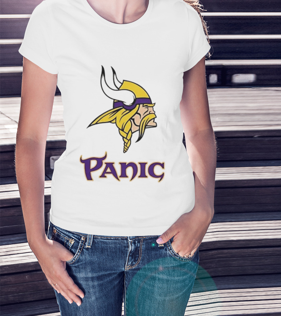 Minnesota Vikings Panic Viking Helmet Design NFL Fan T-Shirt