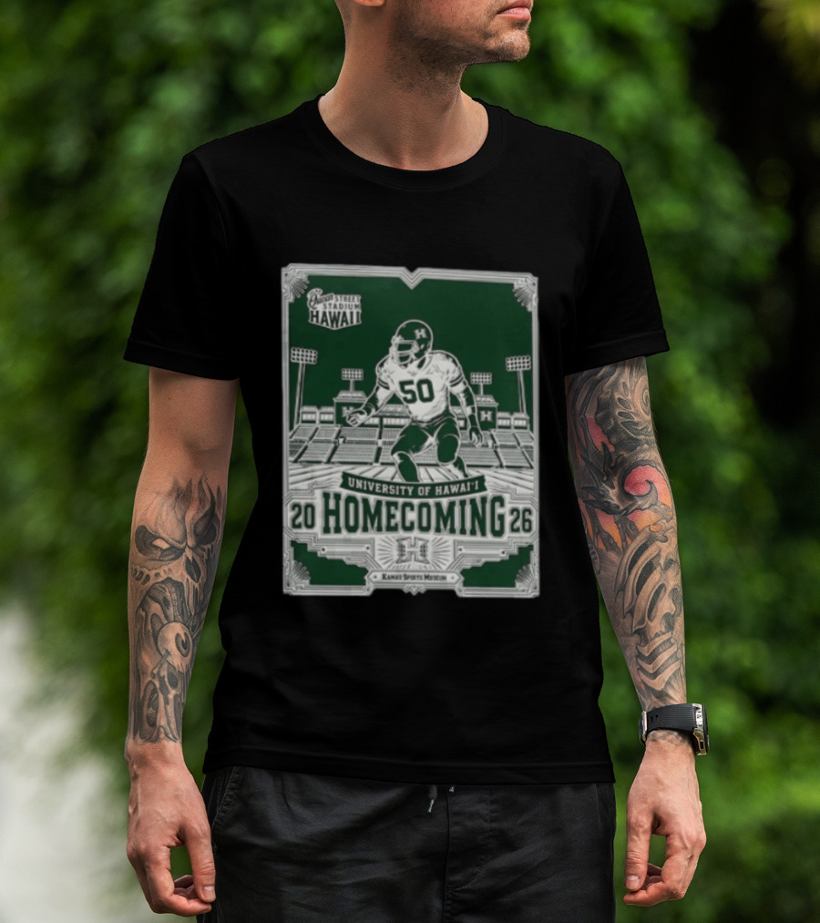 Queen Street Stadium Hawaii University Of Hawaii Homecoming 2026 Kanui Sports Museum T-Shirt