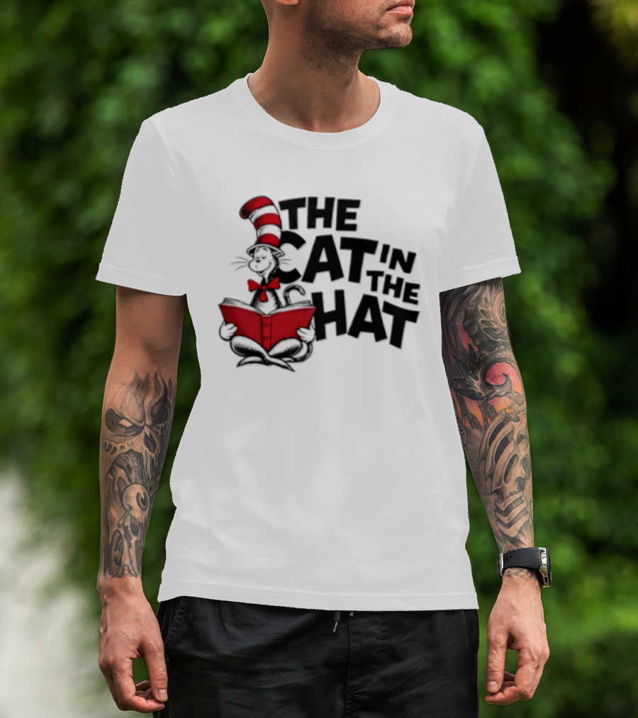 Dr Seuss The Cat In The Hat Reading Book T-Shirt