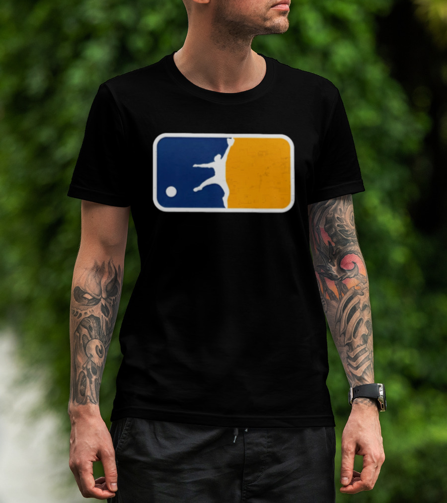 Milwaukee Brewers Baseball Leaping Catch Icon Luis Lara T-Shirt