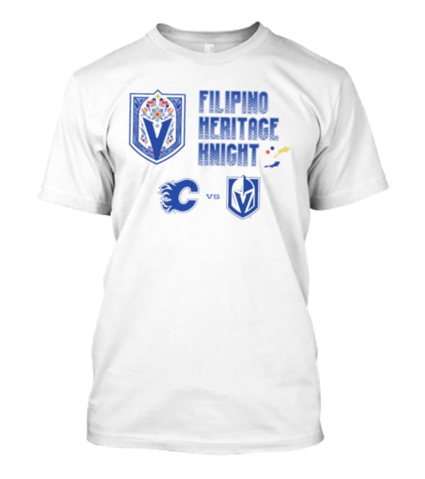 Filipino Heritage Knight Calgary Flames Vs Vegas Golden Knights Crossover Event T-Shirt