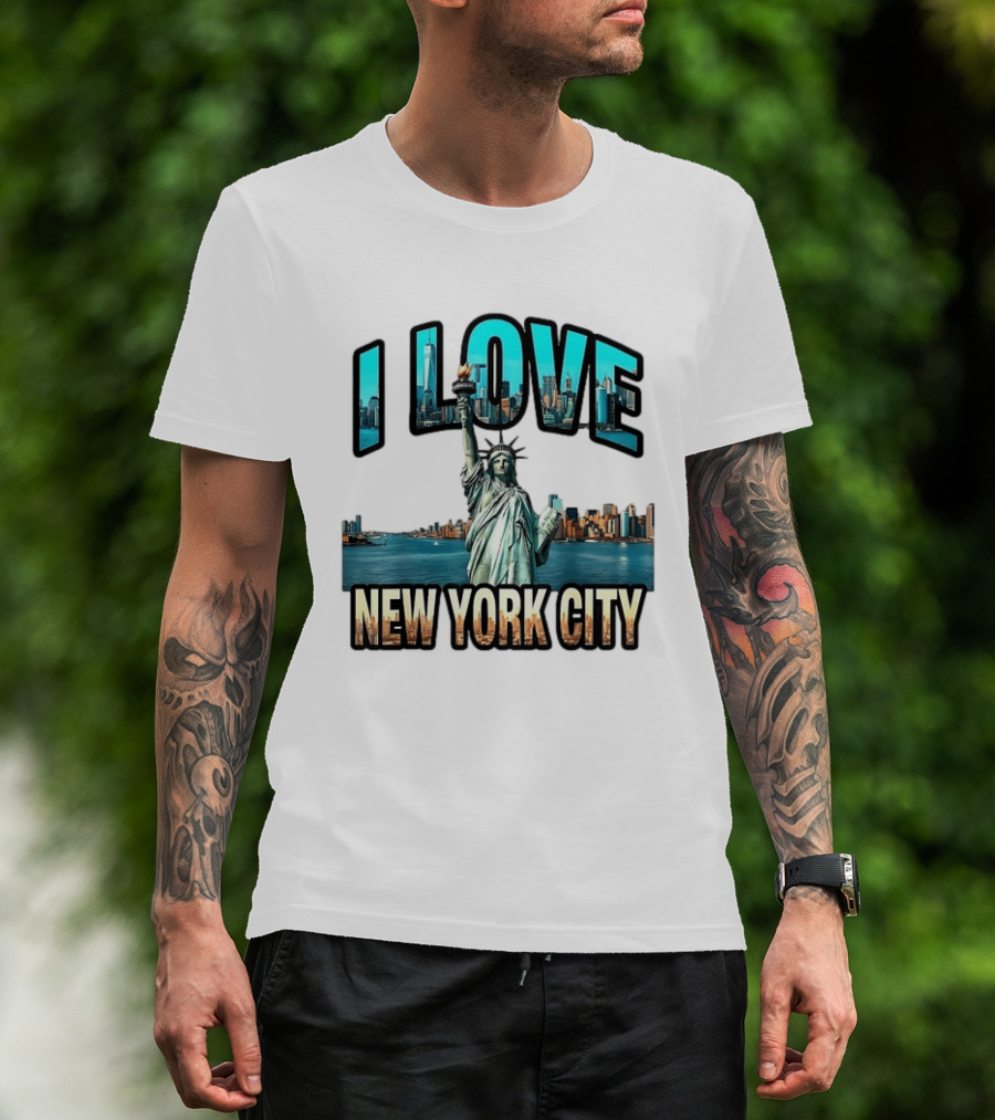 I Love New York City Statue Of Liberty Skyline T-Shirt