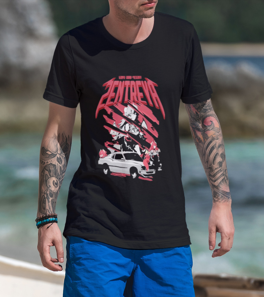 Zentreya Senpai Squad VTuber Anime Illustration With Sportscar And Manga T-Shirt
