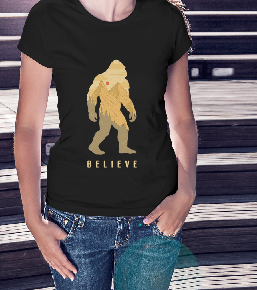 Believe Bigfoot Mountain Sasquatch T-Shirt