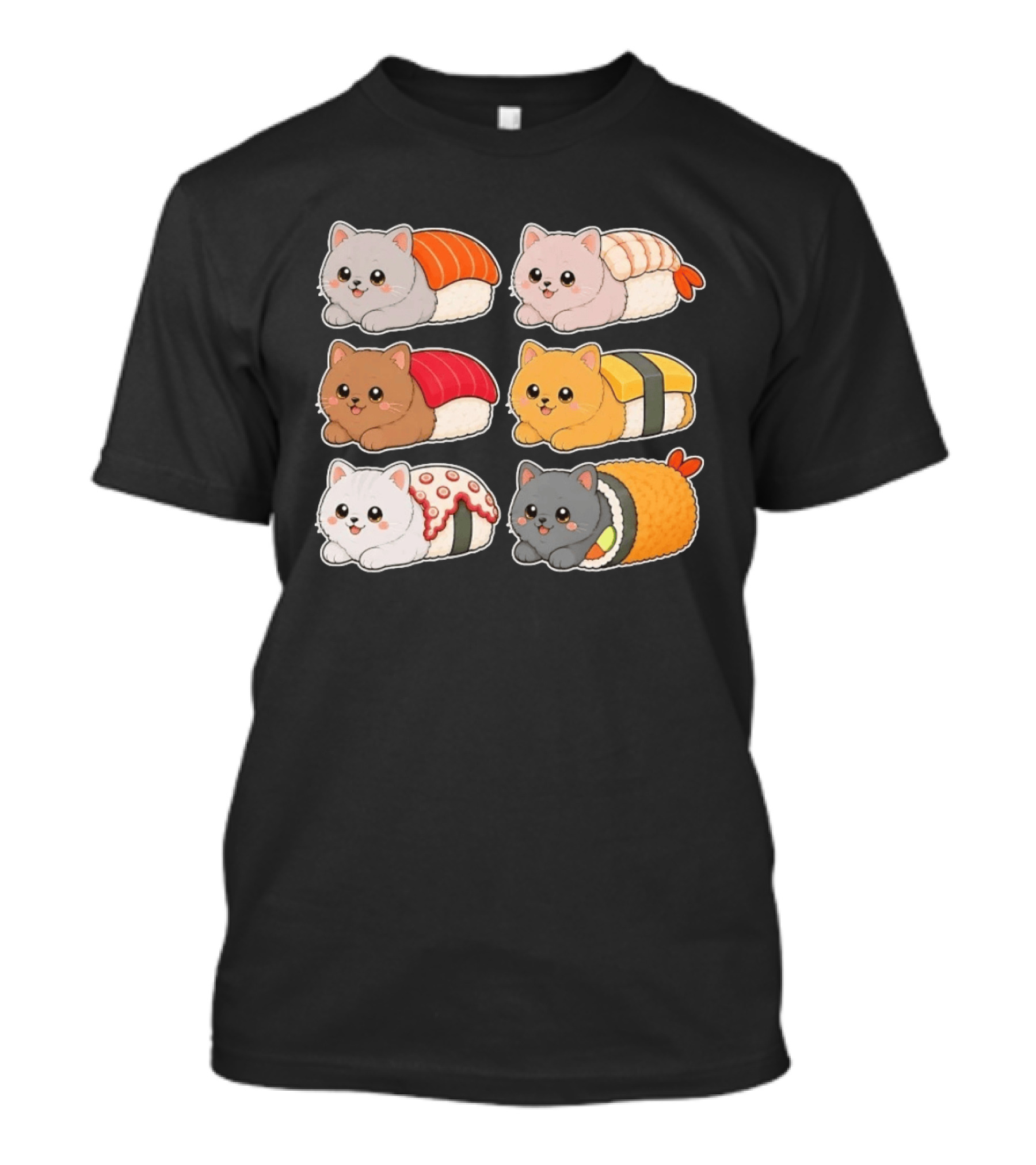 Kawaii Kitten Sushi Rolls Cute Cats Cat Lover T-Shirt