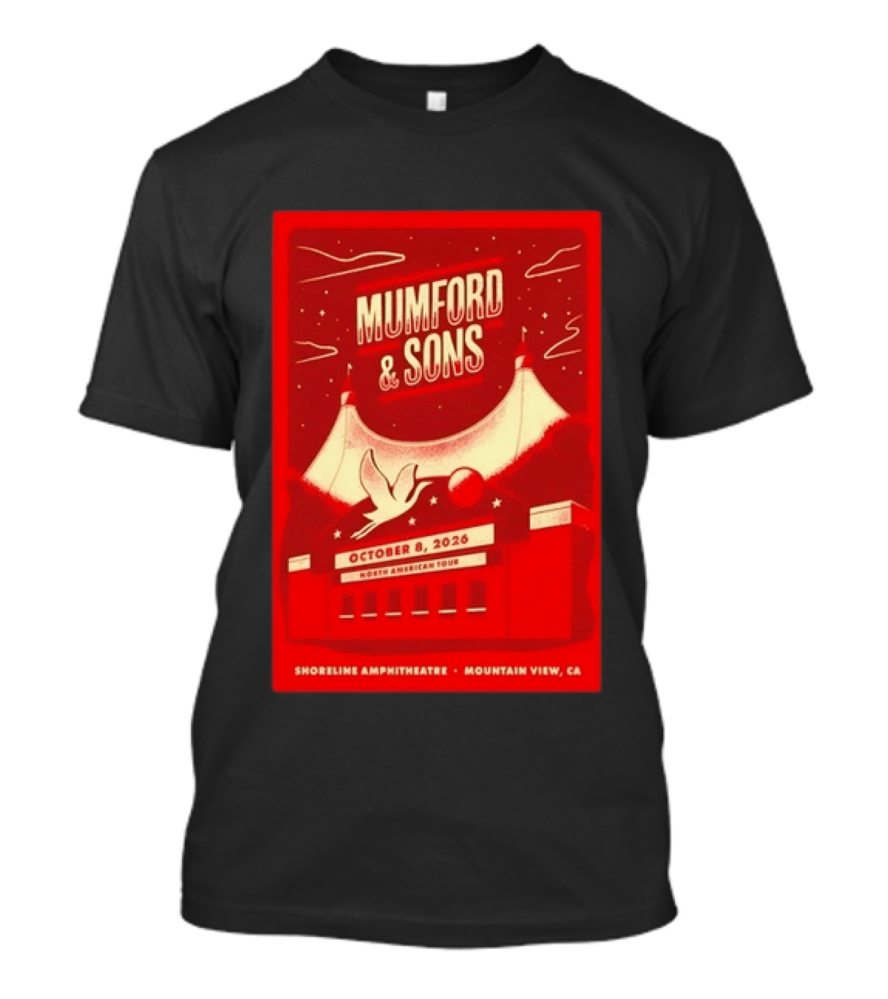 Mumford & Sons North American Tour October 8 2026 Shoreline Amphitheatre Mountain View CA T-Shirt