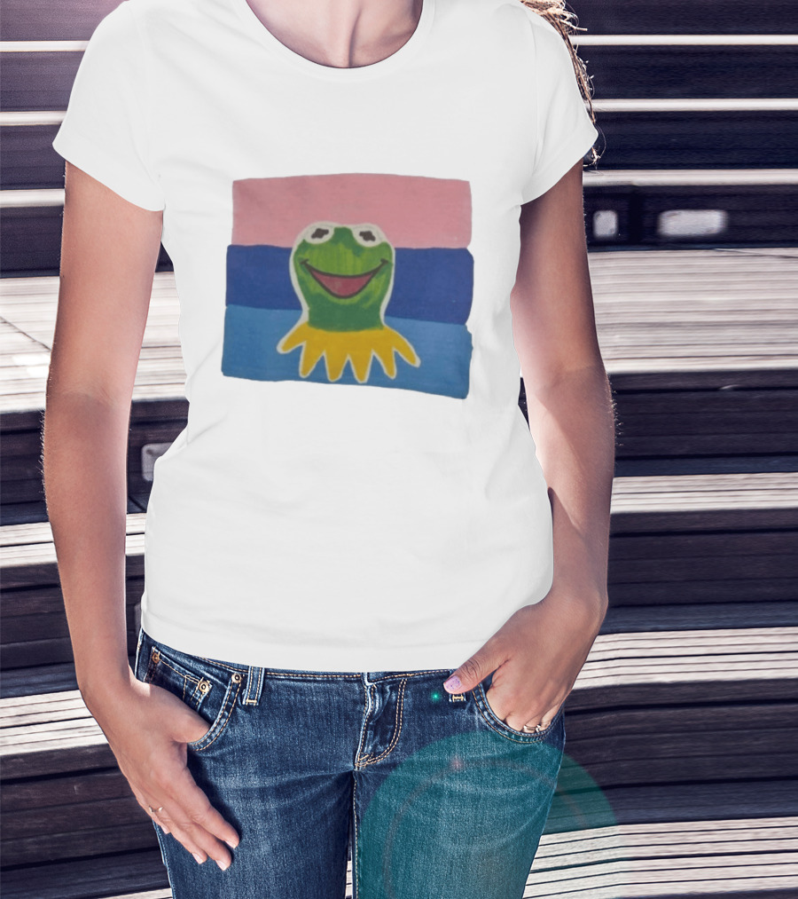 Kermit The Frog On Bisexual Pride Flag LGBTQ T-Shirt