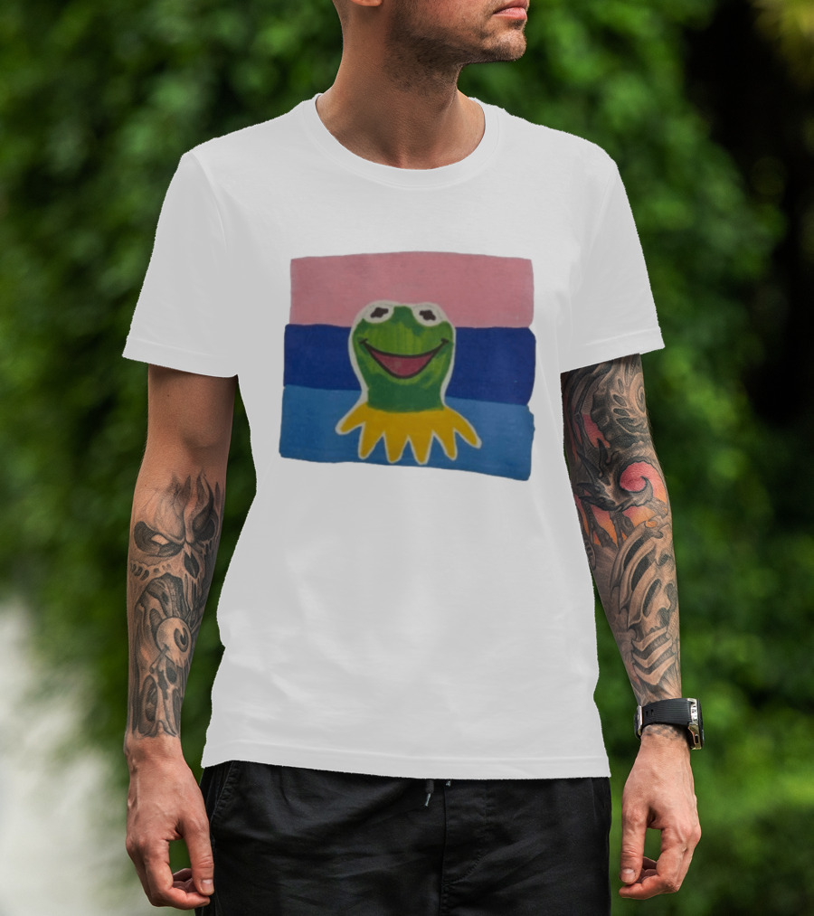 Kermit The Frog On Bisexual Pride Flag LGBTQ T-Shirt