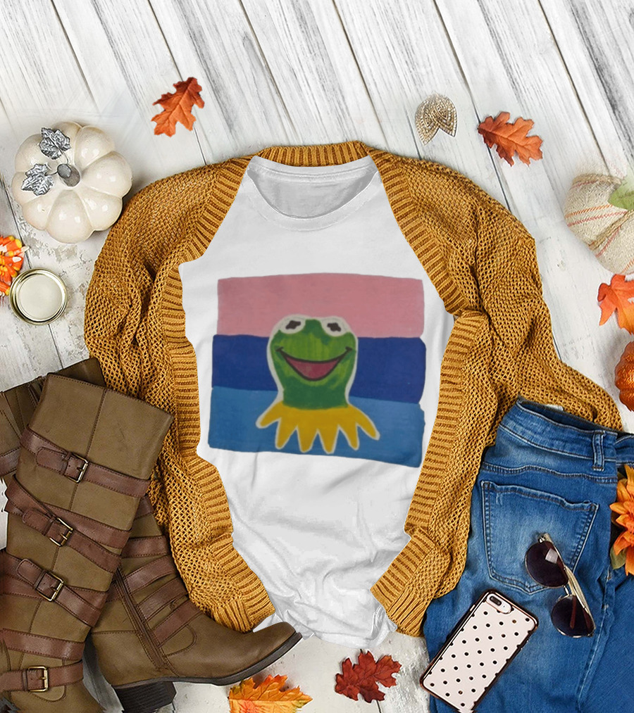 Kermit The Frog On Bisexual Pride Flag LGBTQ T-Shirt