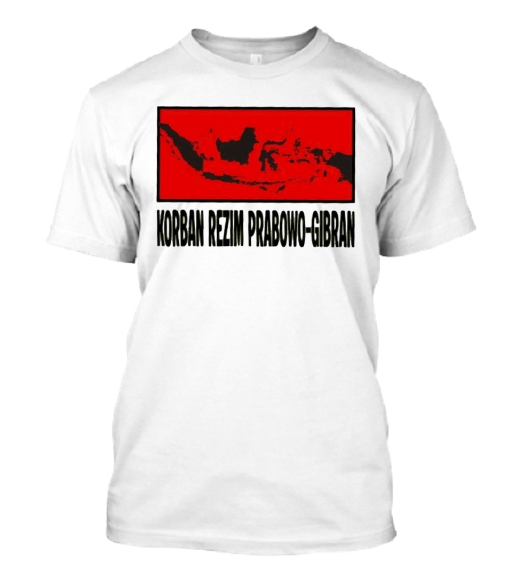 Korban Rezim Prabowo Gibran Subianto Indonesia Map T-Shirt
