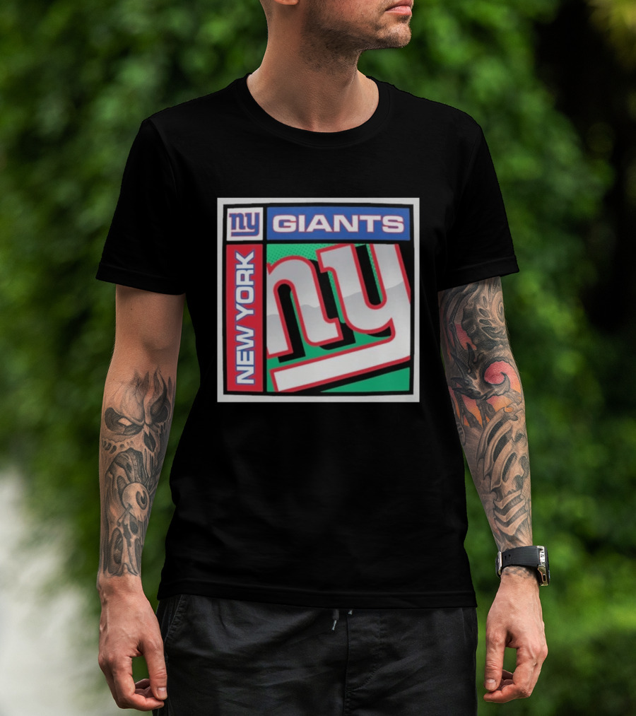 New York Giants '47 Chrome Plate Franklin Vintage Style Football T-Shirt