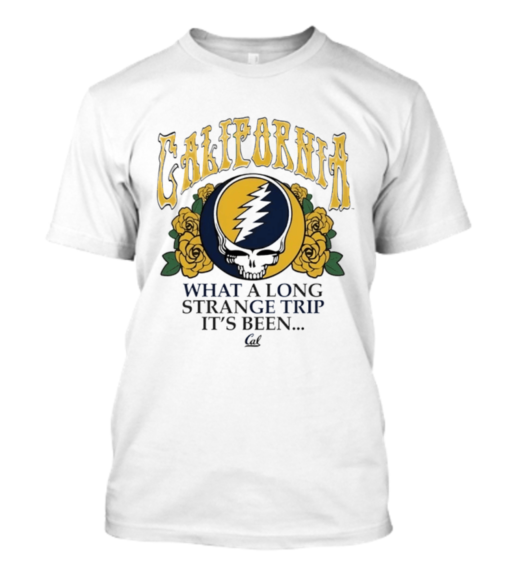 California Grateful Dead Steal Your Face Roses What A Long Strange Trip It's Been T-Shirt