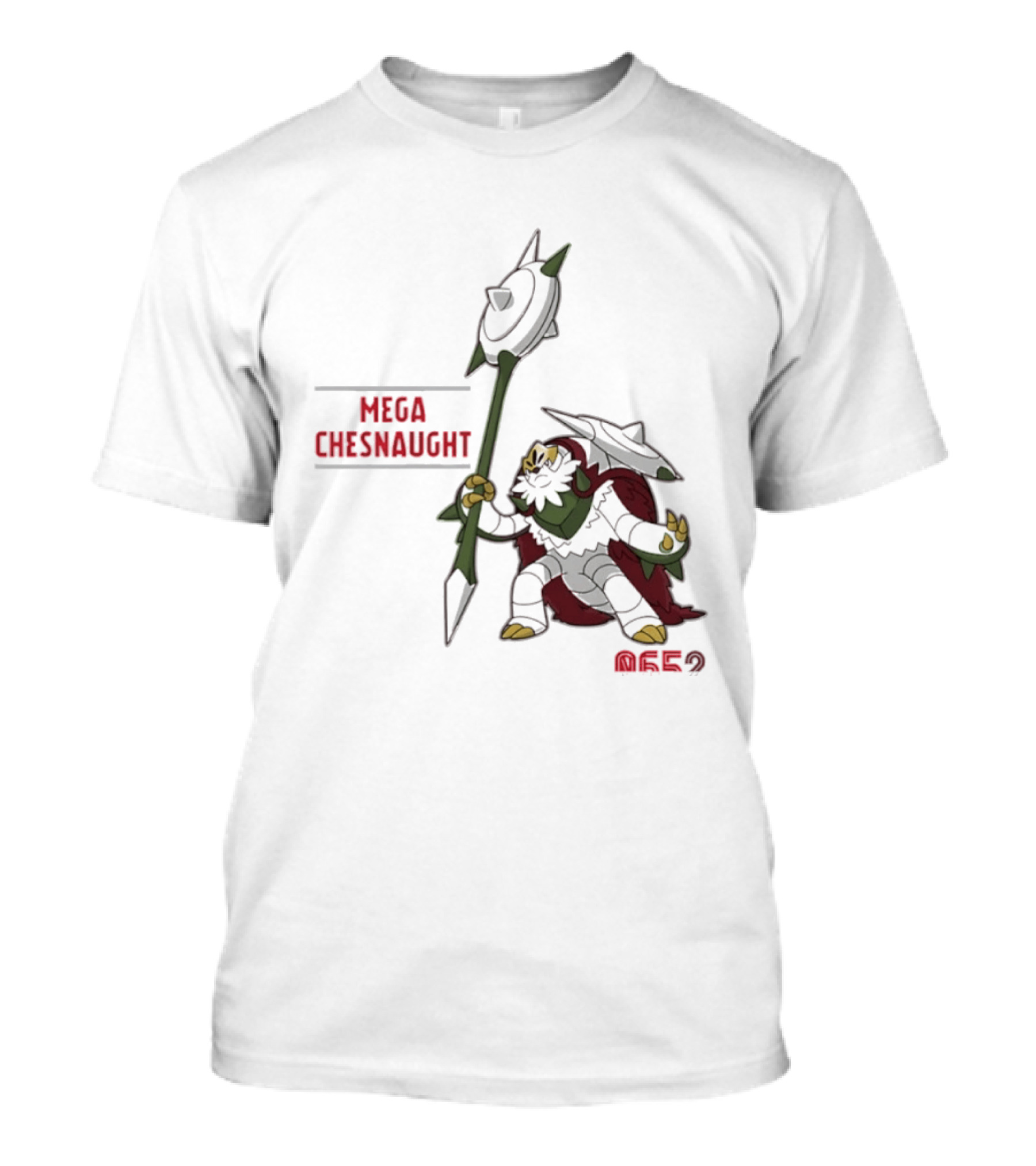 Mega Chesnaught 0652 Pokemon Pokedex Gaming Axe Warrior T-Shirt