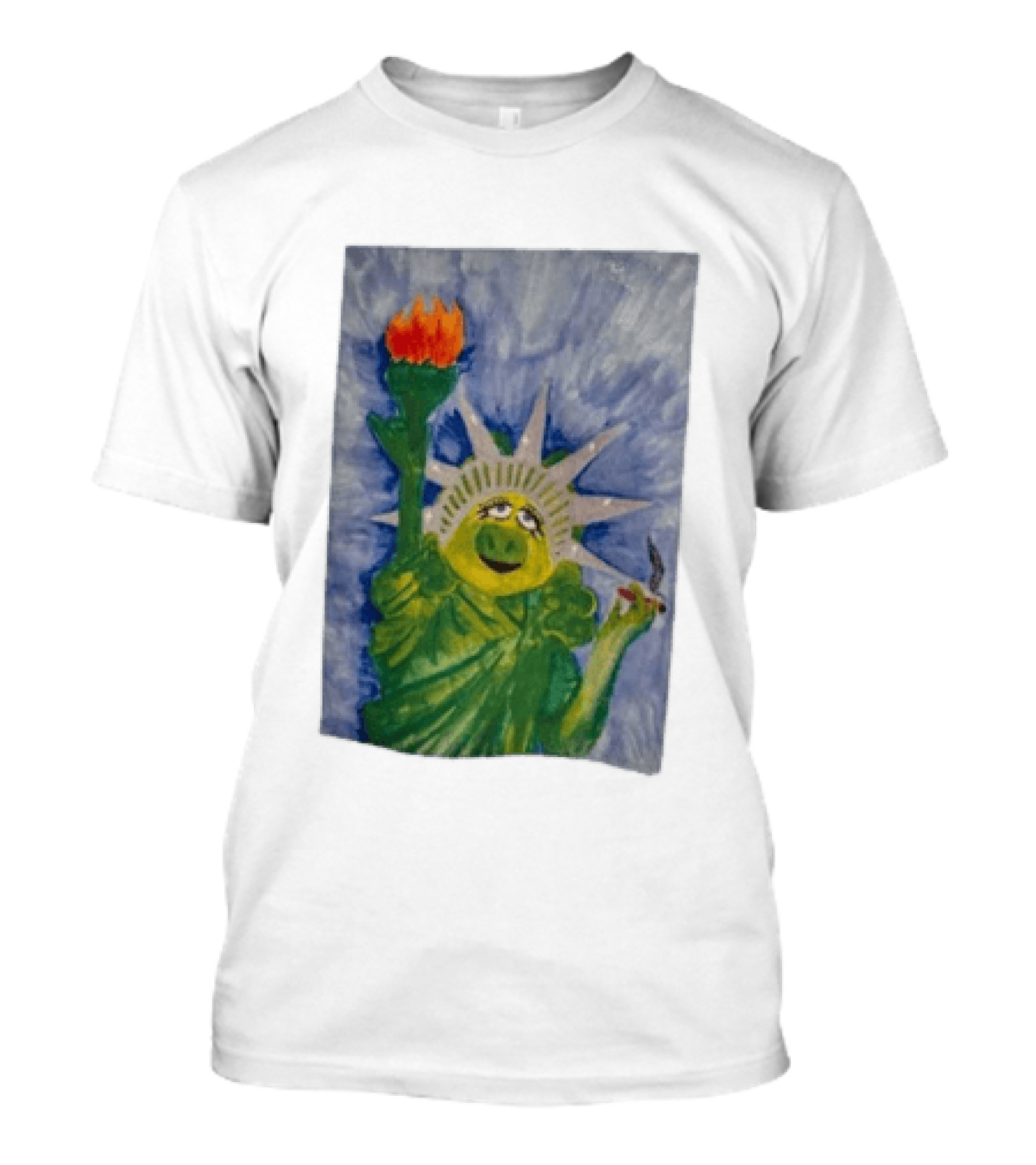 Miss Piggy Statue Of Liberty Muppets Smoking Statue T-Shirt