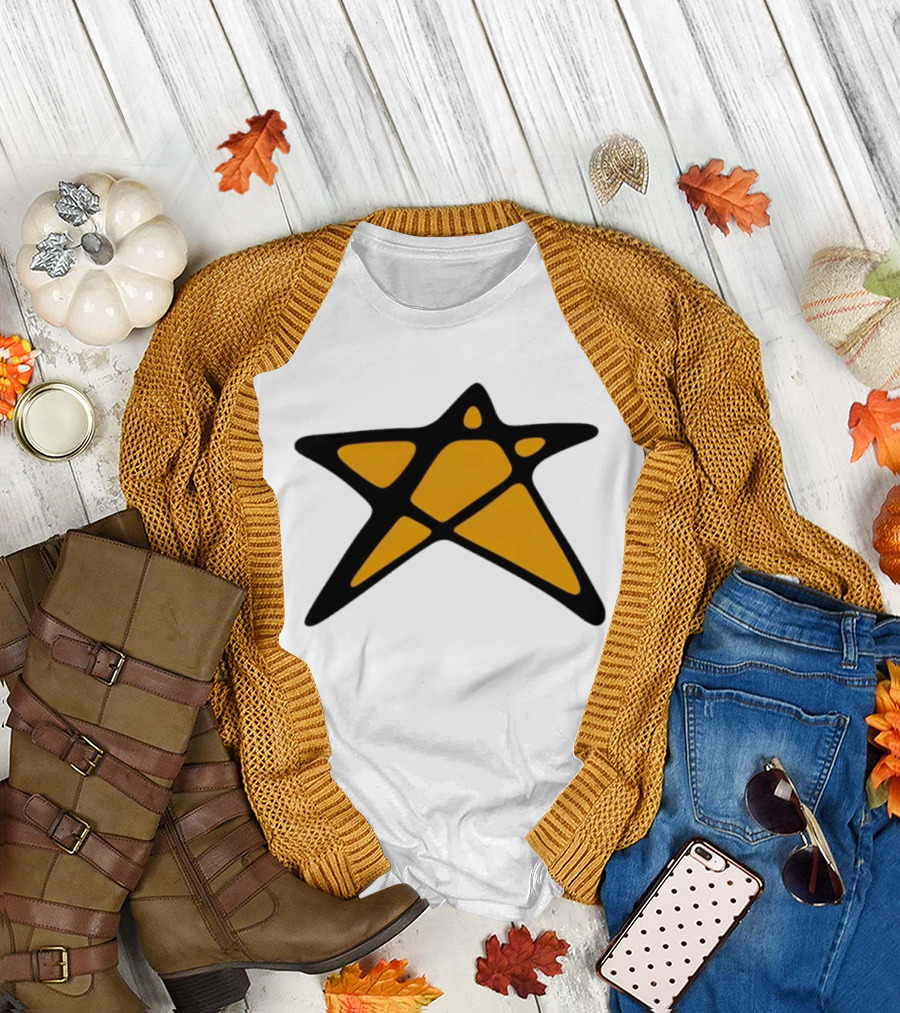 Orange Star Shape Unique Abstract T-Shirt