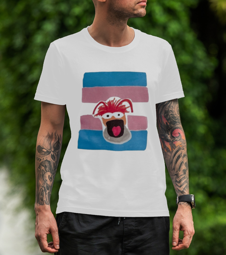 Pepe The King Prawn Muppets Transgender Pride Trans Flag T-Shirt