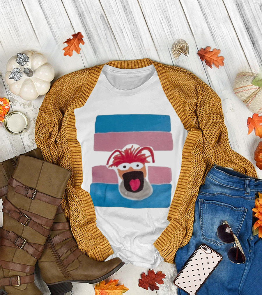 Pepe The King Prawn Muppets Transgender Pride Trans Flag T-Shirt
