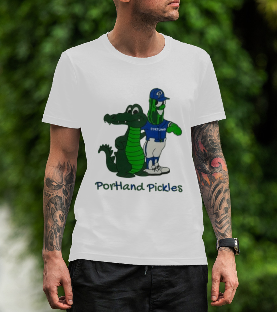 Portland Pickles And Gator Baseball Team Mascots T-Shirt