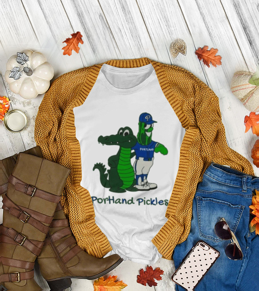 Portland Pickles And Gator Baseball Team Mascots T-Shirt