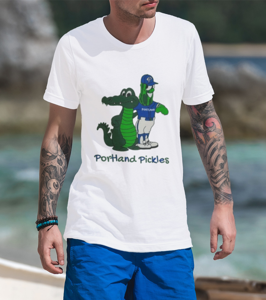 Portland Pickles And Gator Baseball Team Mascots T-Shirt