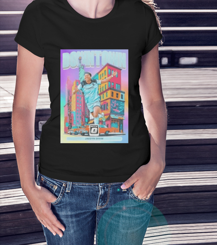 Downtown Jaedyn Shaw Optic Donruss Card Gotham FC Cityscape T-Shirt
