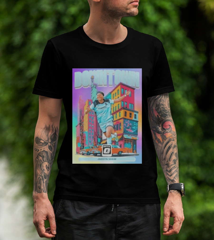 Downtown Jaedyn Shaw Optic Donruss Card Gotham FC Cityscape T-Shirt