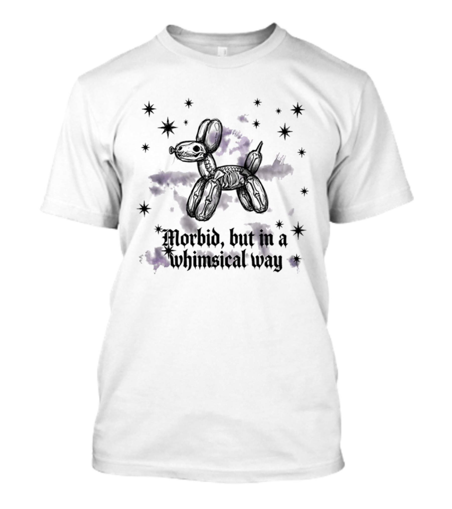 Skeleton Balloon Dog Morbid Whimsical Way T-Shirt