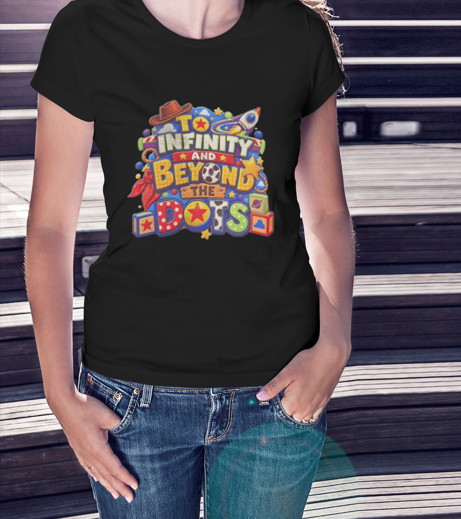 Toy Story To Infinity And Beyond Cowboy Hat Rocket Blocks Stars T-Shirt