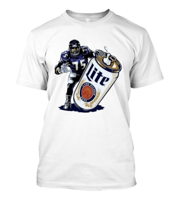Jonathan Ogden Baltimore Ravens 75 Lite A Fine Pilsner Beer T-Shirt