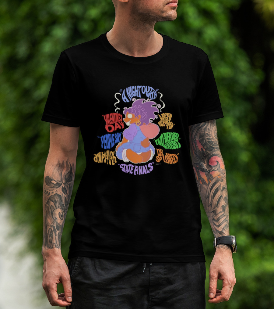 A Night Out Valentine's Day Two Headed Rabbit Rare Animals So Loved T-Shirt